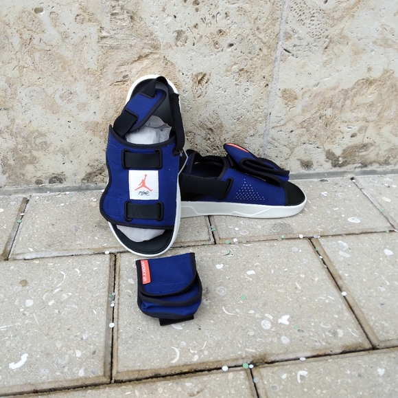 Nike Air Jordan LS Slide Men's Flight Strap Stash Pocket Royale Blue Size 12 - Picture 6 of 7